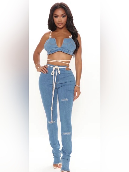 Athina Denim - Athina Blue Denim Two-Piece Set NWT